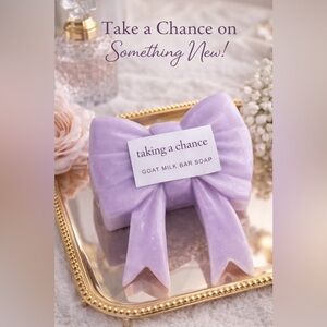 Set of 3 Lilac shimmer natural goat milk bar soap in take a chance